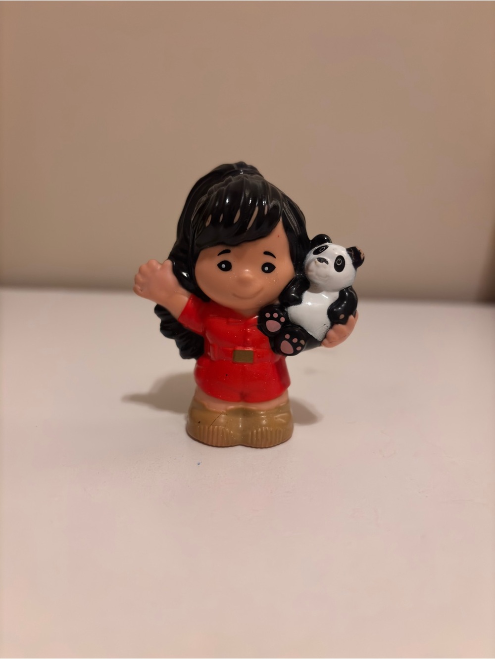 Fisher-Price Little People Small Pets Figurine Toy in Red with Panda